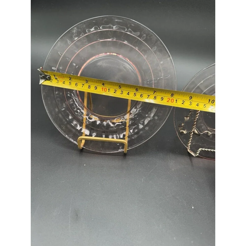 Dinner Plate And Smaller Pink Depression Glass Plates